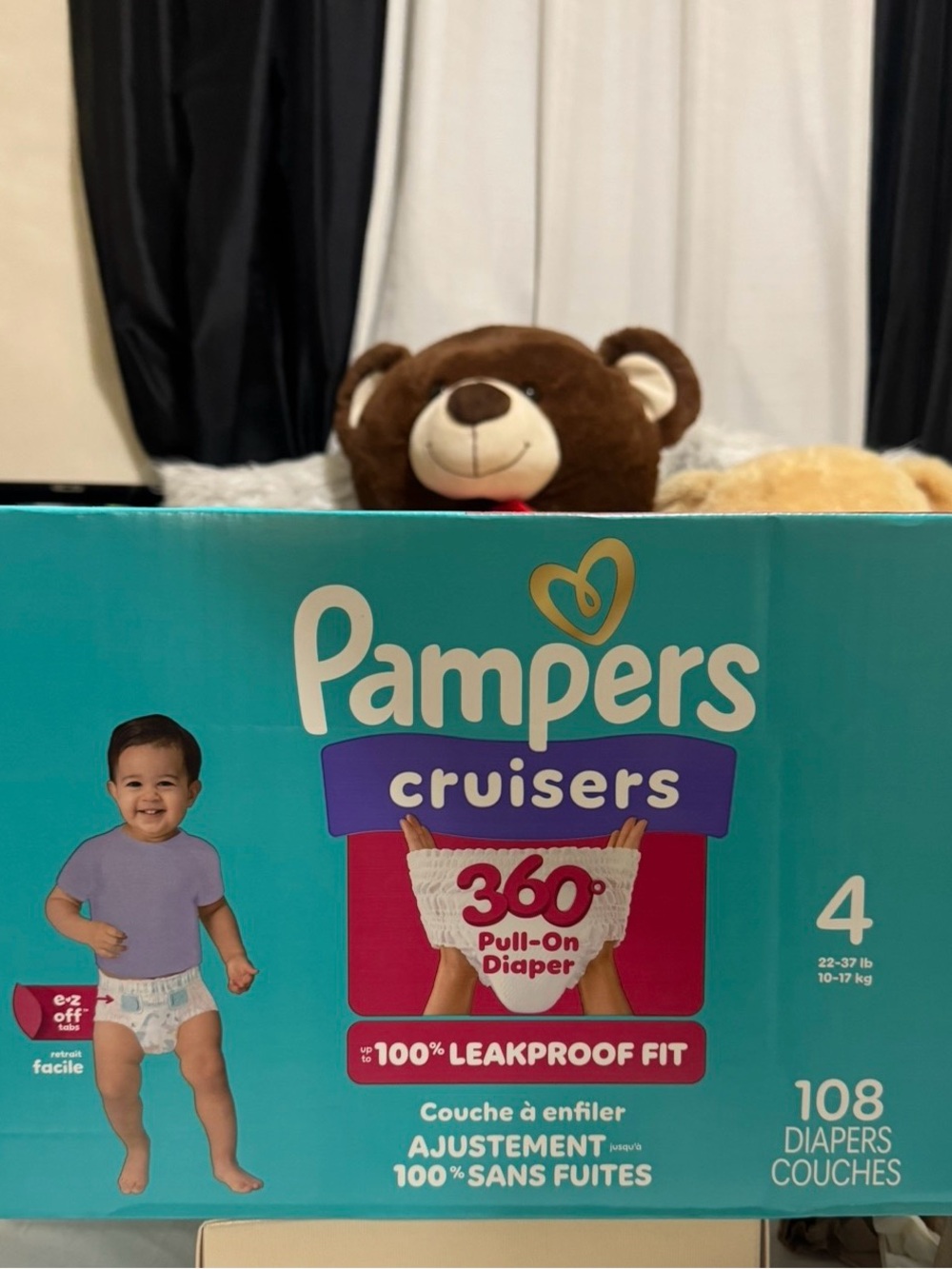 Pampers Cruisers 360° Pull-On Diapers – Size 4, 108 Count